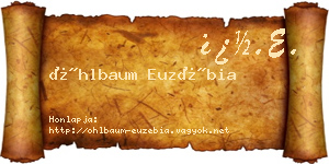Öhlbaum Euzébia névjegykártya